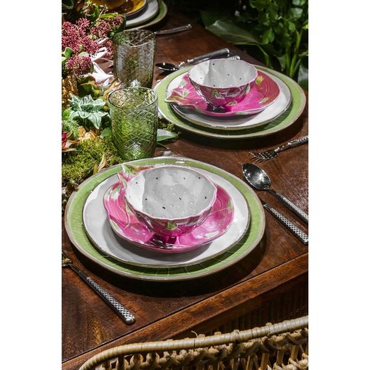 Ceramiczna miska Pitaya w kolorze różowym i białym, 14,1 x 14,1 x 7,5 cm | Owoce Tropikalne