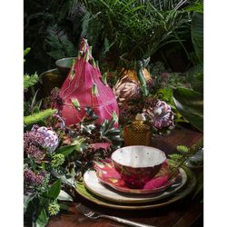 Ceramiczna miska Pitaya w kolorze różowym i białym, 14,1 x 14,1 x 7,5 cm | Owoce Tropikalne