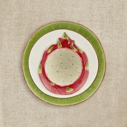 Ceramiczna miska Pitaya w kolorze różowym i białym, 14,1 x 14,1 x 7,5 cm | Owoce Tropikalne