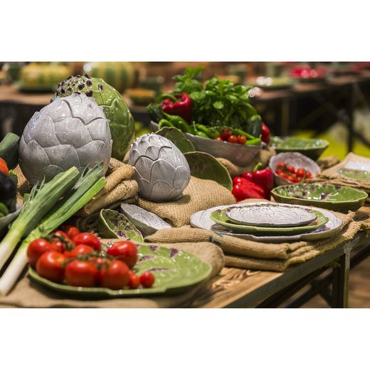 Grüne Steingutschale S, 14,4 x 12 x 5 cm | Artischocke