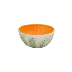 Earthenware bowl in green and orange, 13 x 12 x 6 cm | Melon