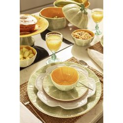 Earthenware bowl in green and orange, 13 x 12 x 6 cm | Melon