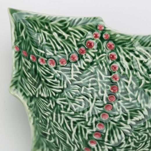 Ciotola in terracotta verde e rossa S, 18,5 x 15,5 x 4 cm | Natale