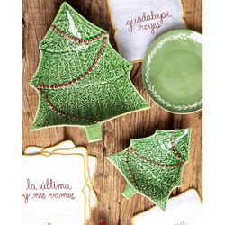 Ciotola in terracotta verde e rossa S, 18,5 x 15,5 x 4 cm | Natale