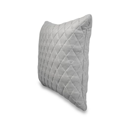 BONN | Light gray quilted woven cushion cover 45 x 45 cm