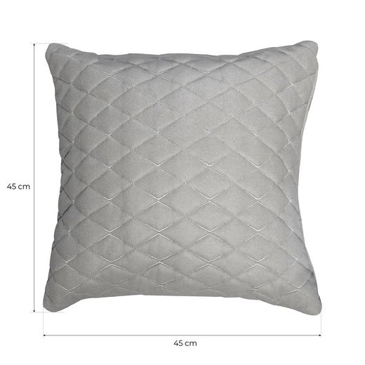 BONN | Light gray quilted woven cushion cover 45 x 45 cm
