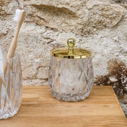 Ensemble de salle de bain en verre gaufré, 4 pièces