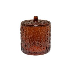 Bote de vidrio en marrón, 10,5 x 10,5 x 12 cm | Vintage