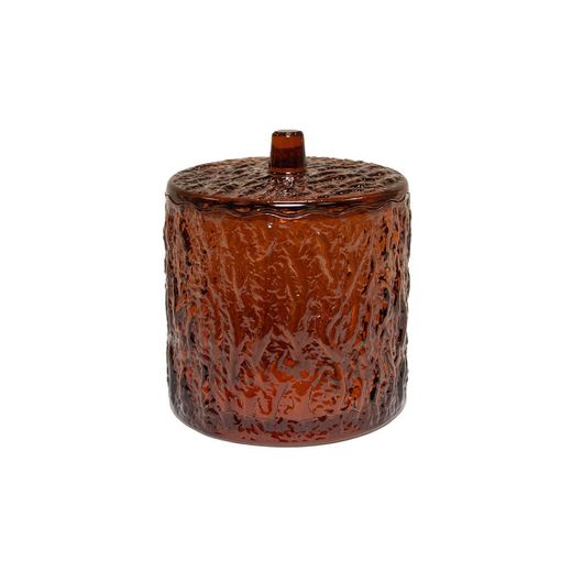 Bote de vidrio en marrón, 10,5 x 10,5 x 12 cm | Vintage