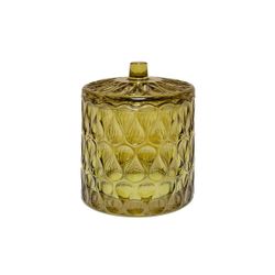 Bote de vidrio en verde, 10 x 10 x 12,5 cm | Pear