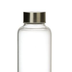 Μπουκάλι με γυάλινο / ανοξείδωτο πώμα. 500ml Ασήμι, Ø6,5x23cm