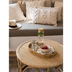 Bouteille en verre avec bouchon en bambou 1 L, Ø 8 x 26,5 cm