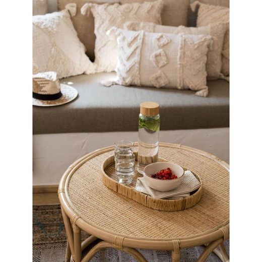 Bouteille en verre avec bouchon en bambou 1 L, Ø 8 x 26,5 cm