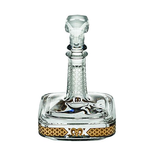 Gold- und transparente Glasflasche, 16,5 x 16,5 x 24 cm | RAM