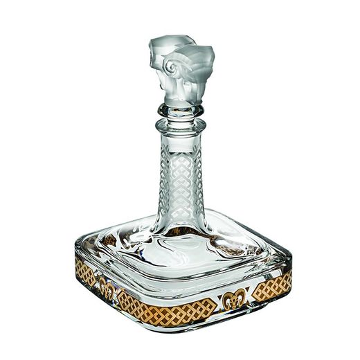Gold- und transparente Glasflasche, 16,5 x 16,5 x 24 cm | RAM
