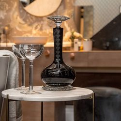 Glazen fles en zwart glas, Ø 16,6 x 32 cm | gazelle