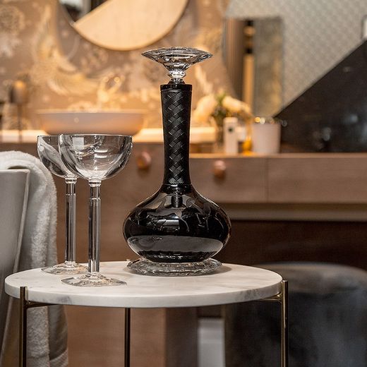 Glazen fles en zwart glas, Ø 16,6 x 32 cm | gazelle