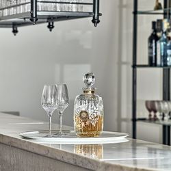 Transparante en vergulde Areni glazen en gouden whiskyfles, Ø 15 x 23 cm | Mijn zeldzame geesten
