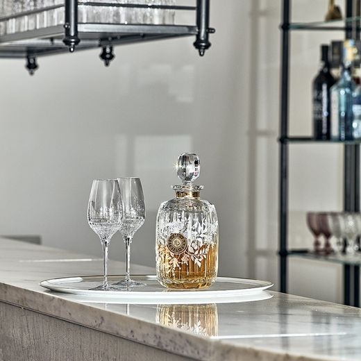 Transparante en vergulde Areni glazen en gouden whiskyfles, Ø 15 x 23 cm | Mijn zeldzame geesten