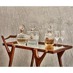 Transparante en vergulde Areni glazen en gouden whiskyfles, Ø 15 x 23 cm | Mijn zeldzame geesten