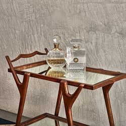 Bookman bottiglia di whisky in cristallo e oro trasparente e oro, 14,5 x 4 x 23 cm | I miei spiriti rari