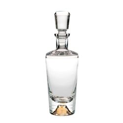 Transparent and gold-plated glass and gold whiskey bottle, Ø 10.6 x 31.6 cm | olympos
