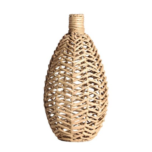 Botella decorativa de ratán en color natural, Ø 21 x 42 cm | Lebork