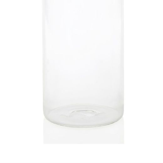 Bouteille ronde en verre et acier inoxydable 1,5 L, Ø 8 x 33,5 cm