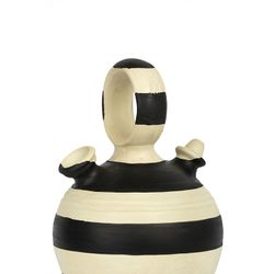 Pichet en argile crème/noire, Ø15x28cm