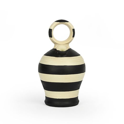 Pichet en argile crème/noire, Ø15x28cm