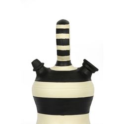 Jarro de barro creme/preto, Ø15x31cm