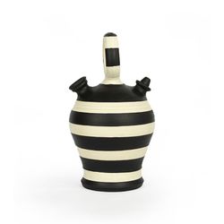 Kräm/svart lerkanna, Ø19x35cm