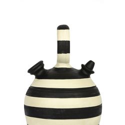 Kräm/svart lerkanna, Ø23x38cm