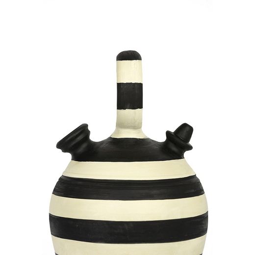 Kräm/svart lerkanna, Ø23x38cm