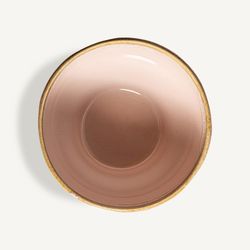 Ceramic bowl in cream and gold, Ø 14 x 8 cm | Ariadne
