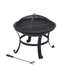 Utomhusbricka i svart järn, Ø 56 x 47 cm | brand