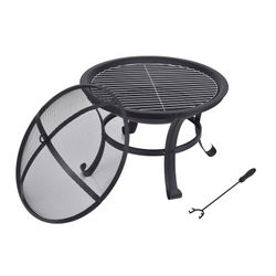 Utomhusbricka i svart järn, Ø 56 x 47 cm | brand