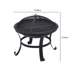 Utomhusbricka i svart järn, Ø 56 x 47 cm | brand
