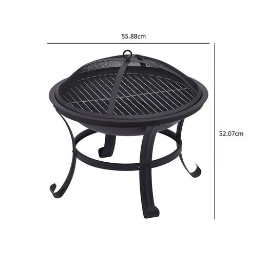 Utomhusbricka i svart järn, Ø 56 x 47 cm | brand