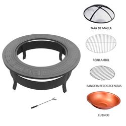 Μαύρο σιδερένιο μαγκάλι εξωτερικού χώρου, Ø 56 x 47 cm | Αλεπού