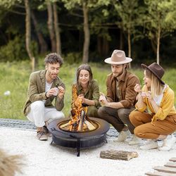 Μαύρο σιδερένιο μαγκάλι εξωτερικού χώρου, Ø 56 x 47 cm | Αλεπού