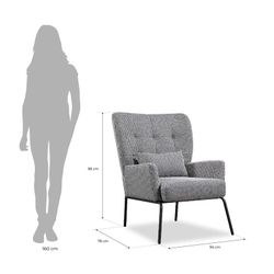 BREDA | Upholstered armchair with triangular geometric pattern in ecru and black 78 x 94 x 98 cm