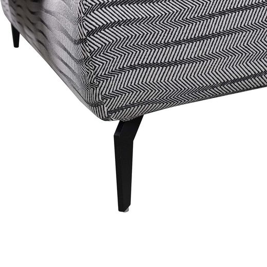 BREDA | Upholstered bed with black and white zigzag pattern 180 x 200 cm