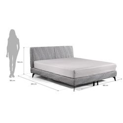 BREDA | Upholstered bed with black and white zigzag pattern 180 x 200 cm