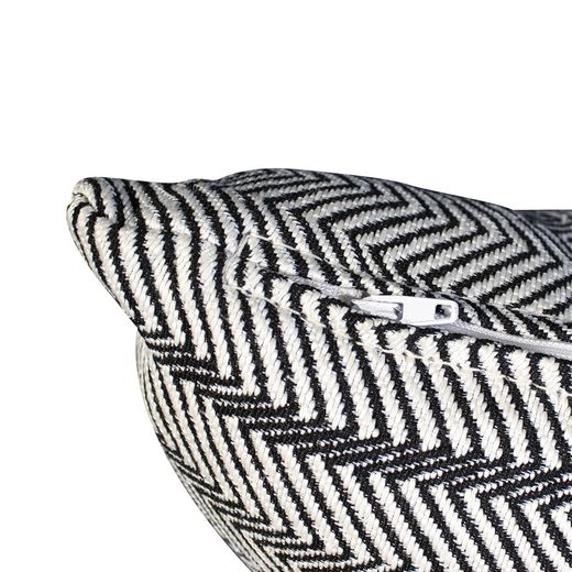 BREDA | Coussin motif zigzag noir et blanc 55 x 30 cm