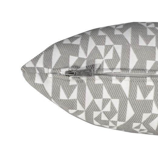 BREDA | Coussin imprimé géométrique gris et écru 55 x 30 cm