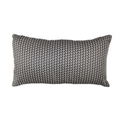 BREDA | Cushion with ecru and black triangular geometric print 55 x 30 cm