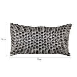 BREDA | Cushion with ecru and black triangular geometric print 55 x 30 cm