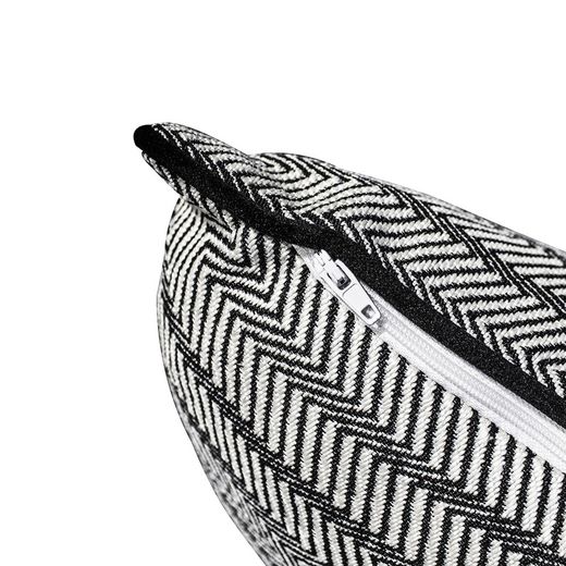 BREDA | Coussin imprimé lignes en zigzag noir et blanc 60 x 60 cm