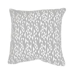 BREDA | Housse de coussin imprimé géométrique gris et écru (45 x 45 cm)